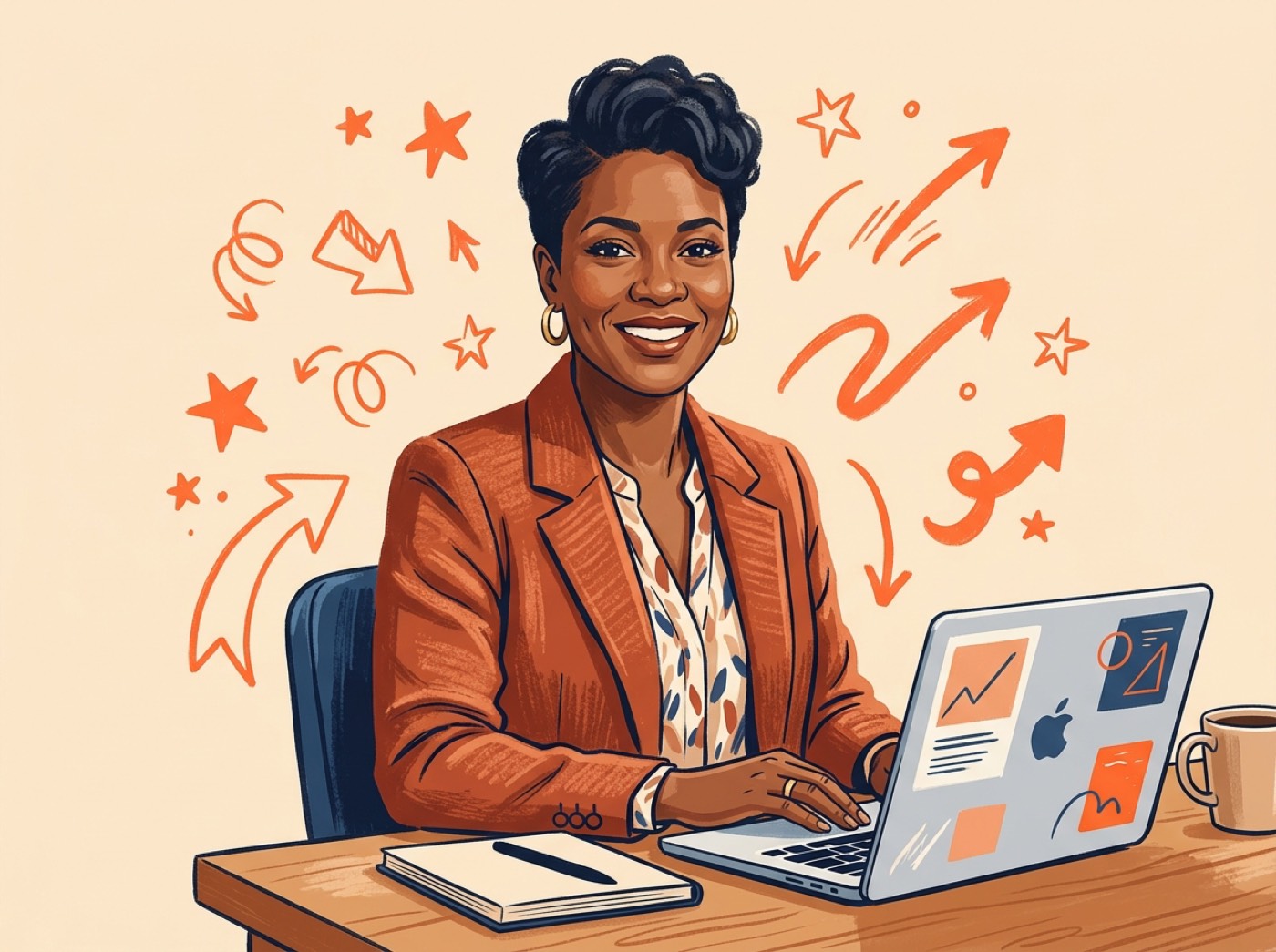 Valérie Mbang, fondatrice de VM Consulting, illustration éditoriale
